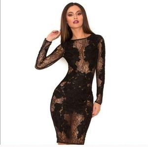 House of CB Nolita lace black dress size S